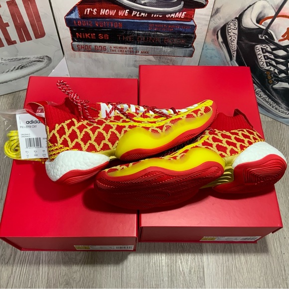 Adidas PW X BYW CNY Pharrell Men's Size 9.5 Chinese New Year Red/Yellow - Picture 5 of 11